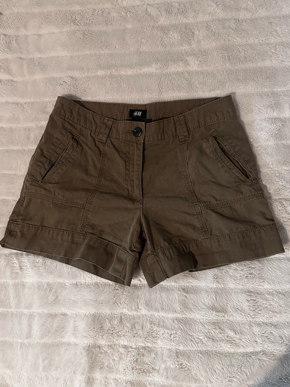 H&M Khaki Cargo Utility Shorts